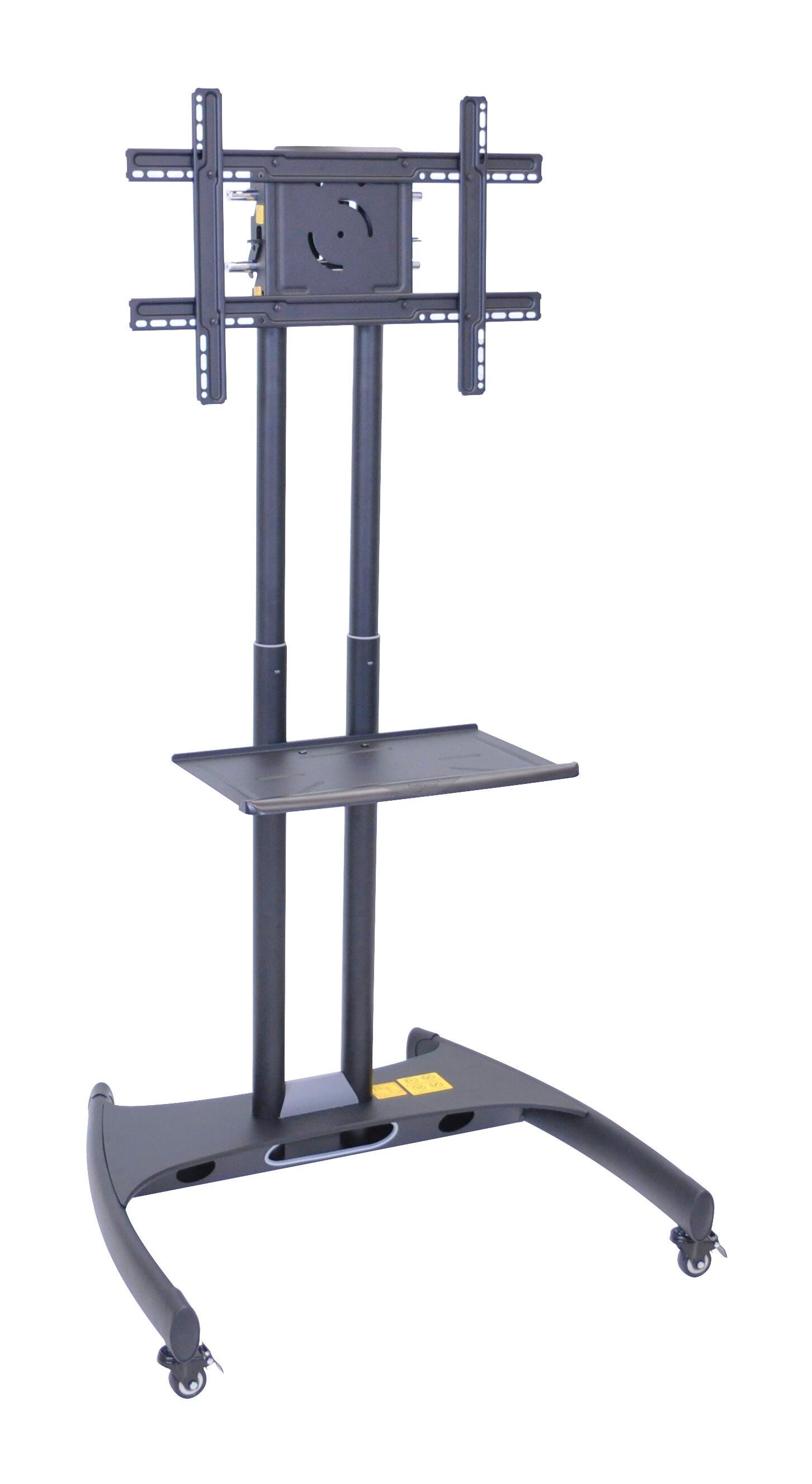 Luxor Adjustable Height Rolling Flat Panel Cart W/ Accessory Shelf, For 32 to 60 inch Flat Panel TV, Item Number 1515312